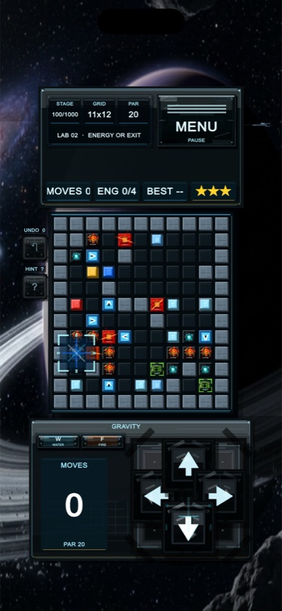Gravity Station iPhone puzzle screen